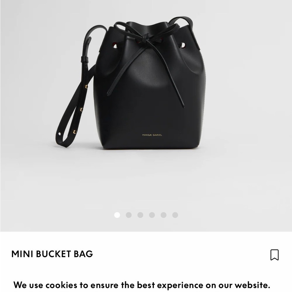 Mansur Gavriel Black Bucket Bag with Red Interior